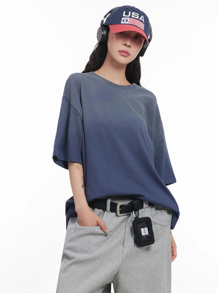 oversized-gradient-fade-t-shirt-ic503 / Blue