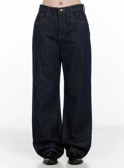 anai-stitched-wide-leg-jeans-if520 / Blue