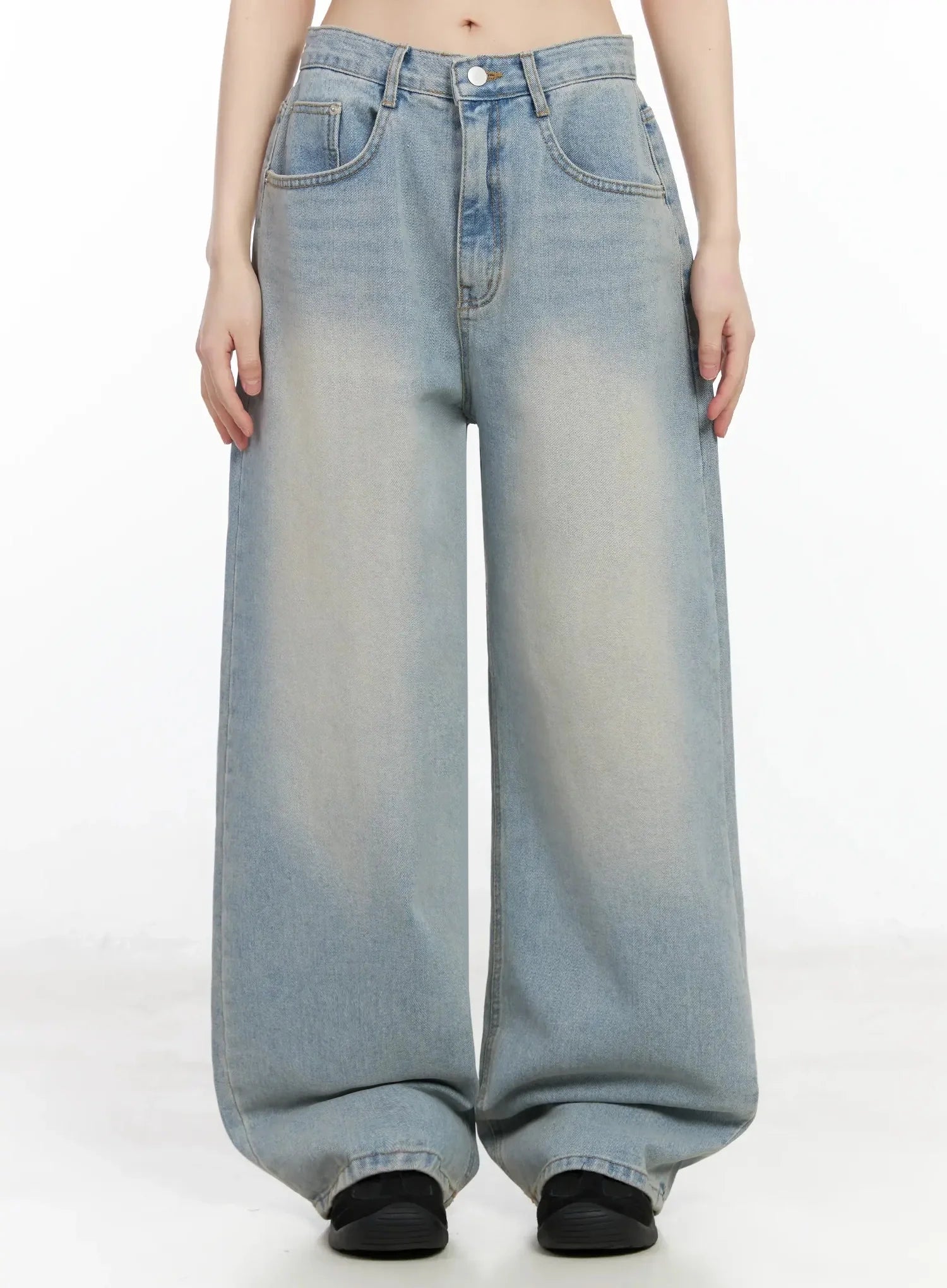 eugenia-wide-leg-washed-jeans-im523 / Blue
