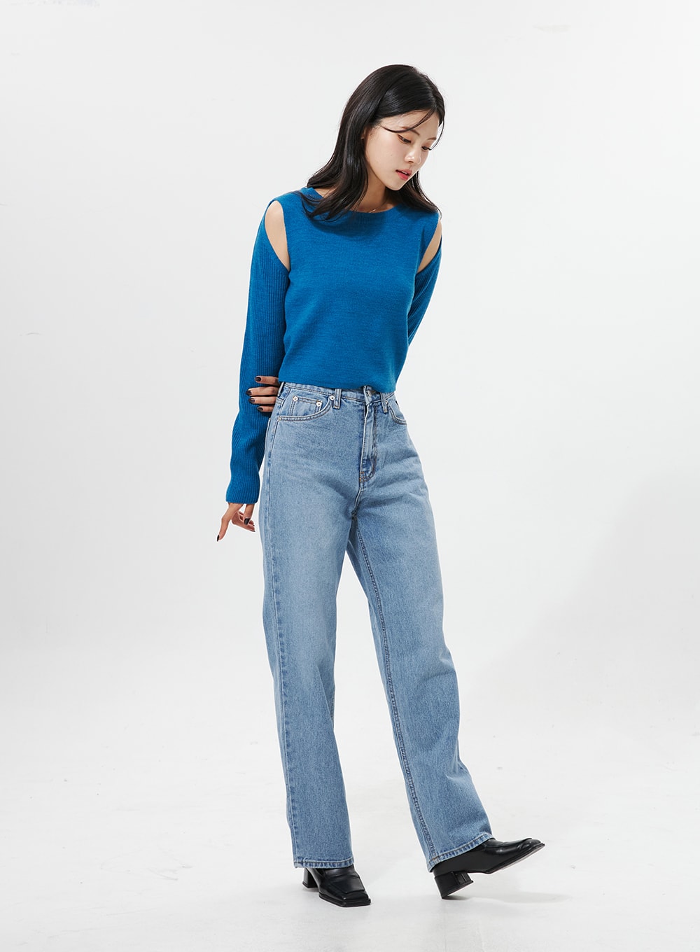 straight-leg-jeans-oo312 / Blue