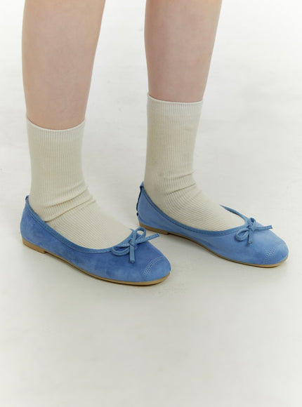 suede-ribbon-flats-oa405 / Blue