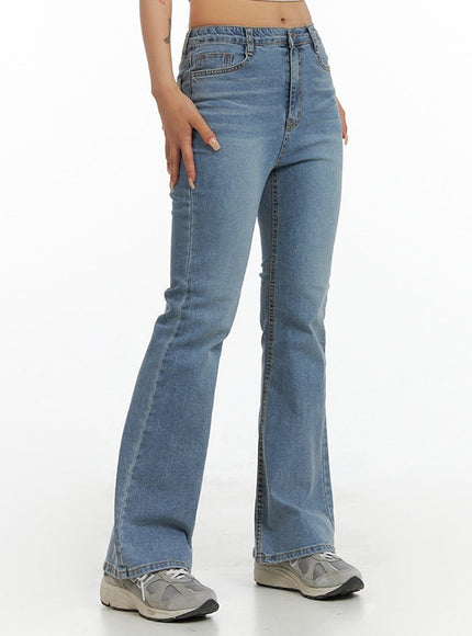 washed-slim-bootcut-jeans-cl415 / Blue