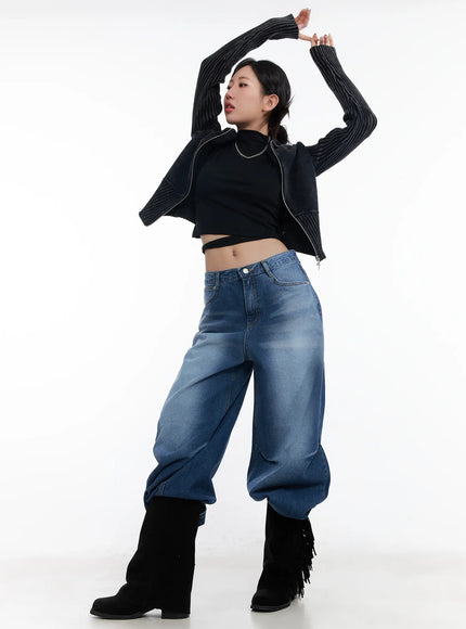 azari-washed-baggy-jeans-cj530 / Blue