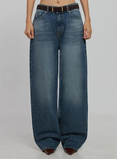 akira-wide-leg-jeans-ij508 / Blue