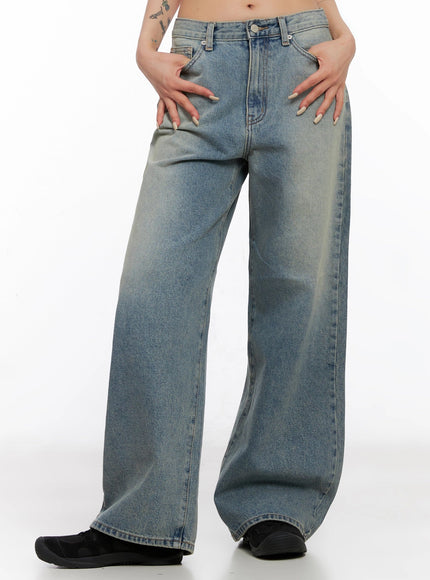 elani-light-washed-wide-leg-jeans-is508 / Blue
