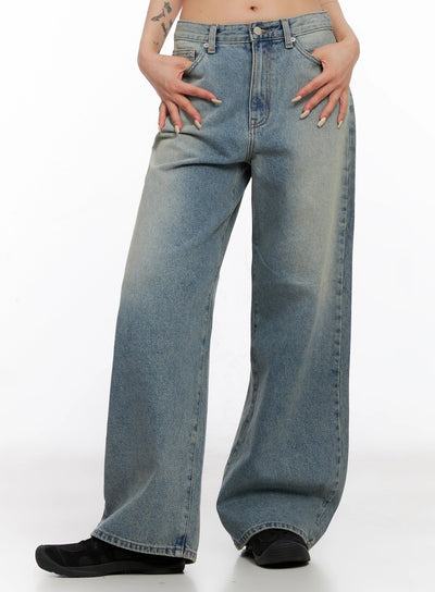 elani-light-washed-wide-leg-jeans-is508 / Blue