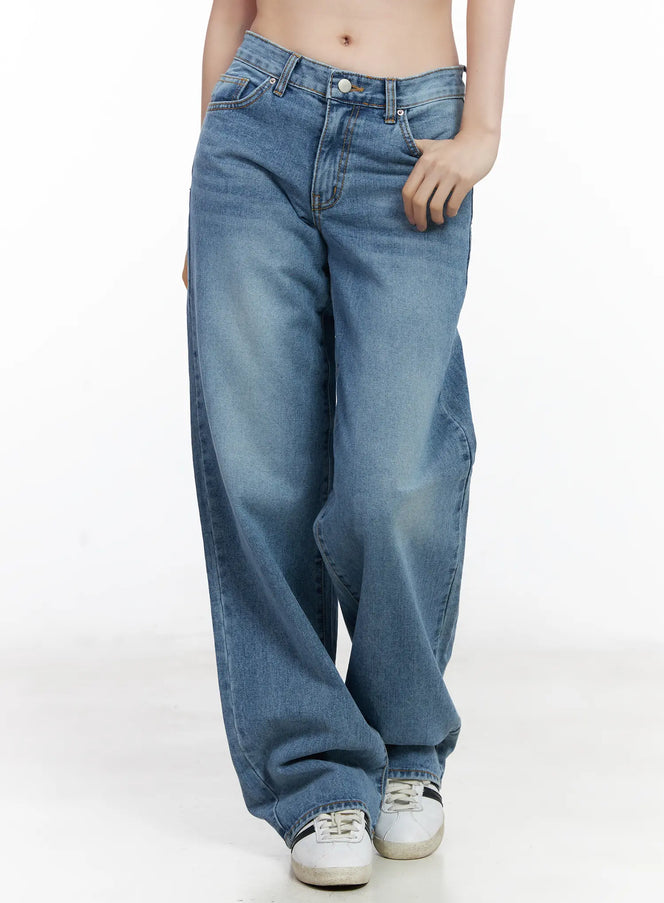 maisy-casual-wide-leg-jeans-cj519 / Blue