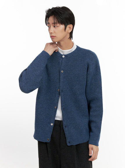 mens-solid-buttoned-sweater-id406 / Blue