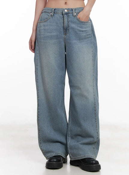 sooin-washed-wide-leg-jeans-cu516 / Blue
