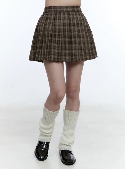classic-school-girl-pleated-skirt-cg514 / Brown