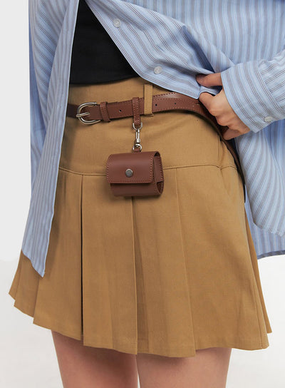 Faux Leather Belt with Pouch IM513