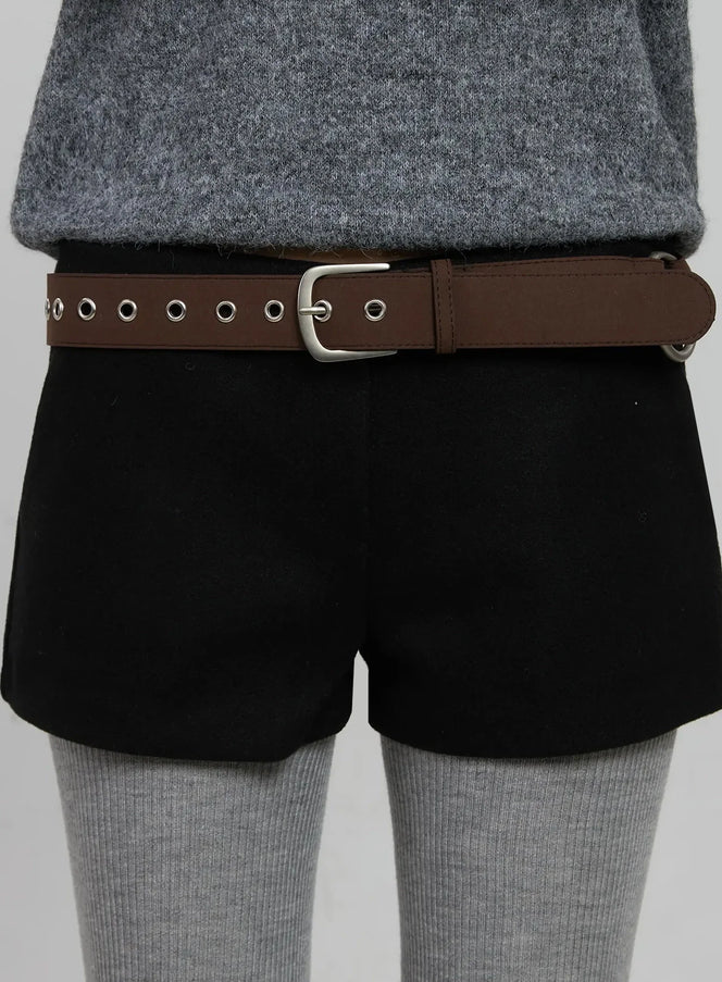 unisex-ring-buckle-belt-in507 / Brown