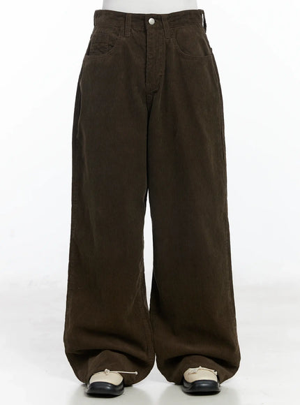 wide-corduroy-pants-ij529 / Brown