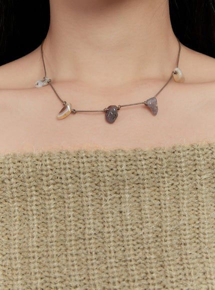 natural-stone-pendant-necklace-cn506 / Brown