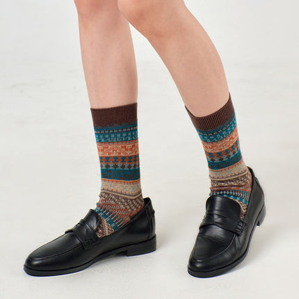 vintage-striped-socks-of405 / Brown