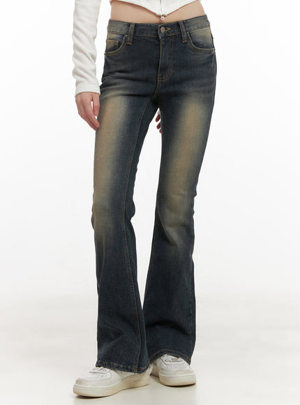 alicia-washed-flared-jeans-cd426 / Dark blue