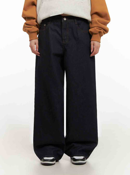 katie-oversized-wide-leg-jeans-ij503 / Dark blue