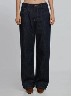 henley-non-fade-straight-jeans-id504 / Dark blue