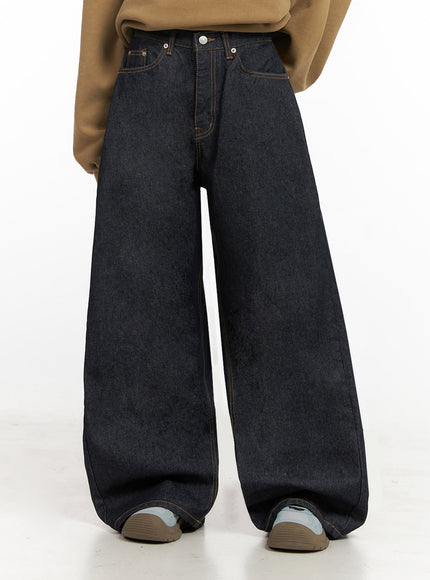 lilo-pintuck-wide-leg-jeans-in427 / Dark blue