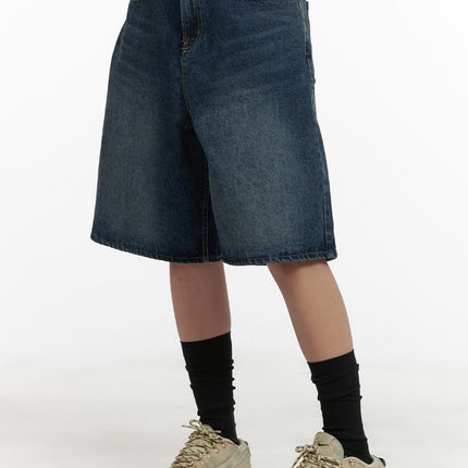 washed-baggy-jorts-ca415 / Dark blue