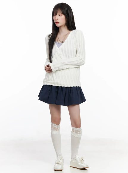 pleated-mini-skirt-cf523 / Dark blue