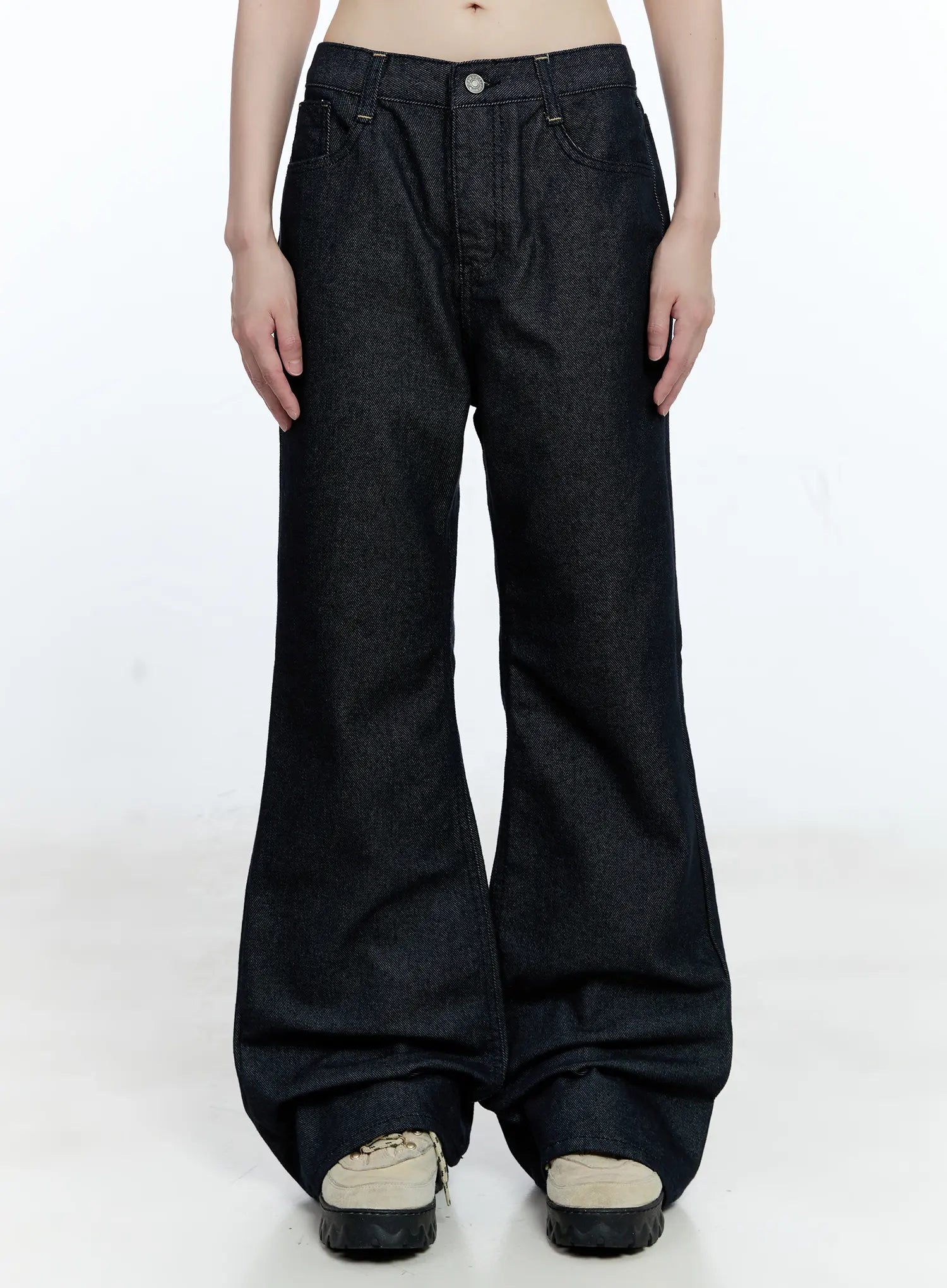 minjoo-no-fade-flared-jeans-cg511 / Dark blue