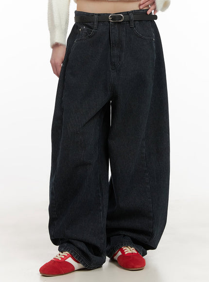 comfortable-corduroy-wide-leg-pants-cd425 / Dark blue