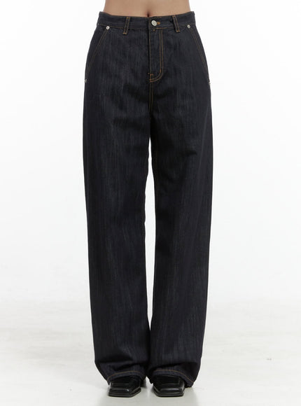comfy-cotton-wide-fit-denim-os416 / Dark blue