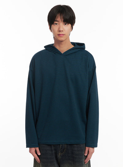 mens-classic-thin-stripe-hoodie-ia510 / Dark blue