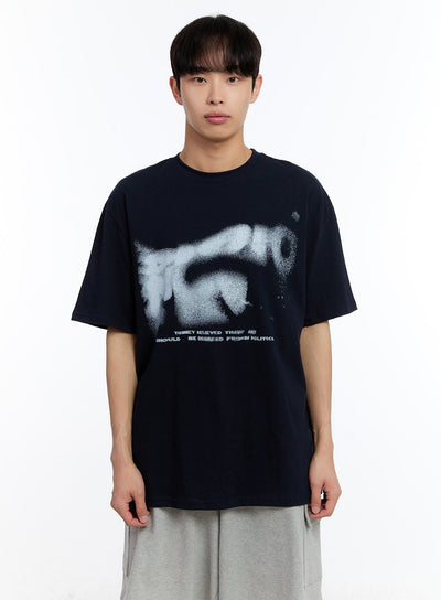 men-s-casual-graphic-t-shirt-iy529 / Dark blue