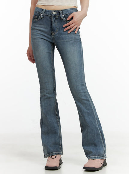 tight-fit-low-waist-bootcut-jeans-cl403 / Dark blue