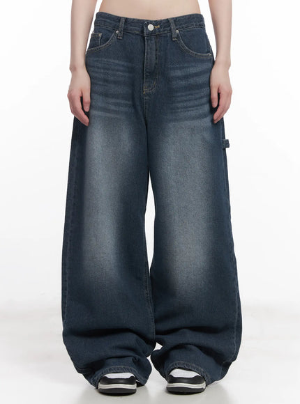 eunchae-washed-baggy-jeans-cu518 / Dark blue