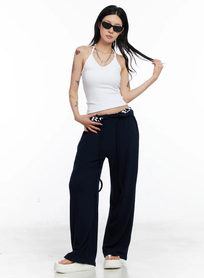 graphic-banding-sweatpants-cs526 / Dark blue