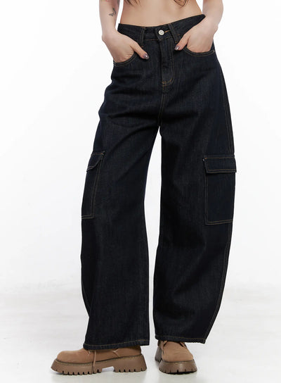 journi-cargo-wide-leg-jeans-cn512 / Dark blue