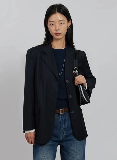 classic-pinstripe-blazer-ij508 / Dark blue