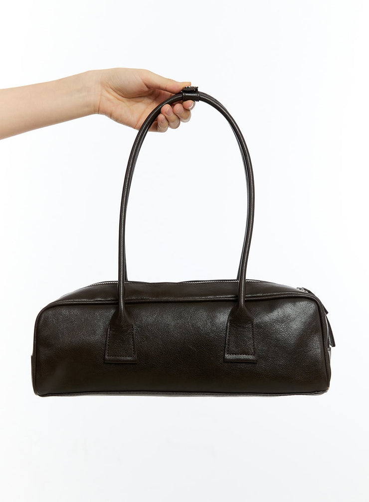 Baguette Faux Leather Shoulder Bag CM521
