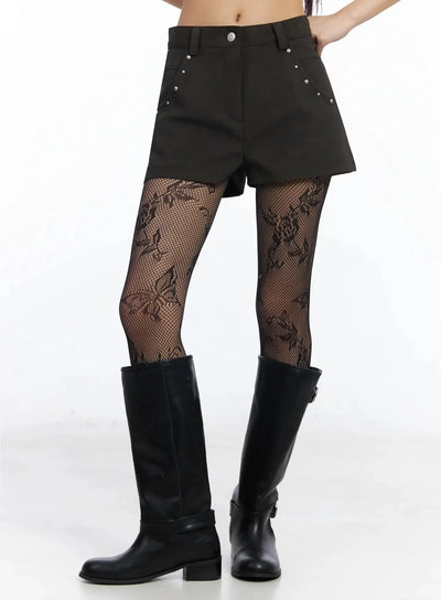 studded-leather-shorts-im530 / Dark brown