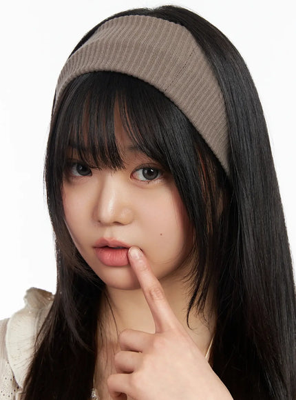 wide-ribbed-headband-im531 / Dark brown