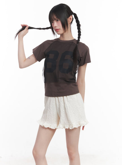 raglan-graphic-slim-fit-tee-cu505 / Dark brown