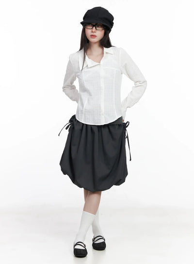 pleated-midi-skirt-cf523 / Dark gray