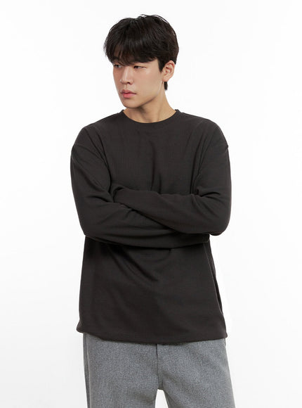 mens-essential-solid-t-shirt-in422 / Dark gray