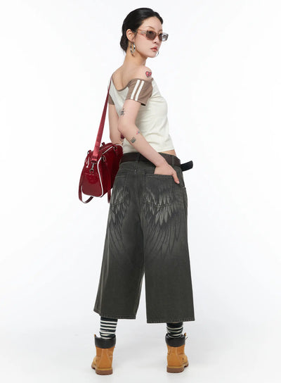 vintage-style-baggy-denim-shorts-ca524 / Dark gray