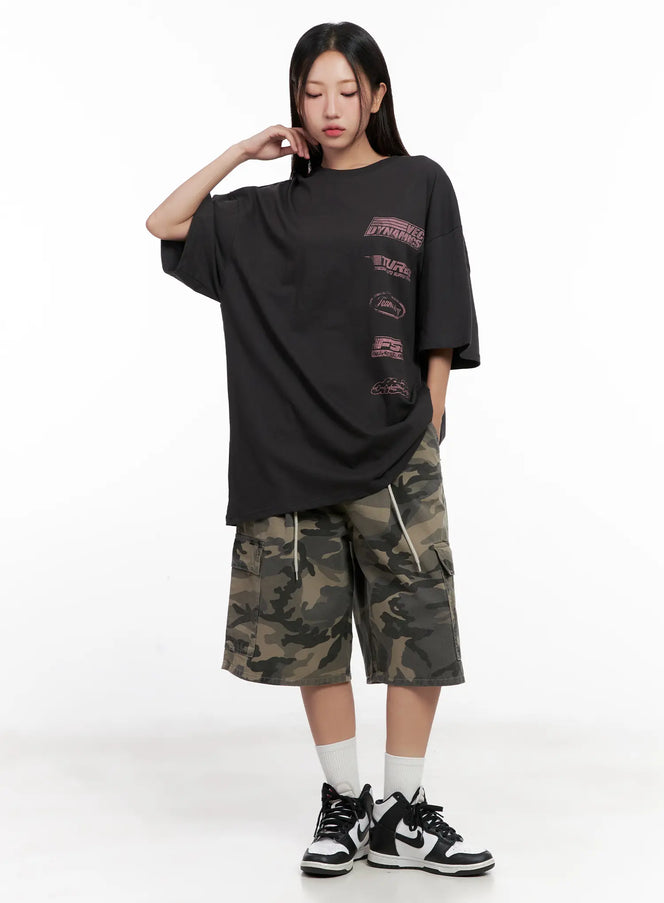 oversized-graphic-tee-cl521 / Dark gray