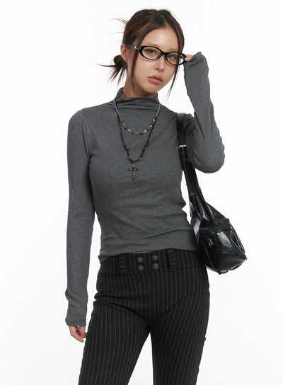 basic-turtleneck-long-sleeve-cj513 / Dark gray