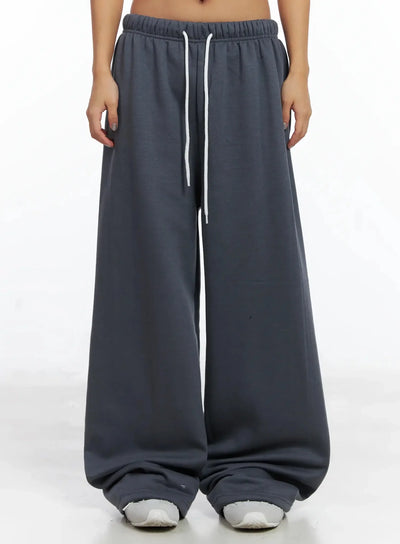 thermal-wide-leg-sweatpants-in528 / Dark gray