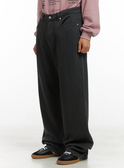 rayon-solid-wide-leg-pants-co410 / Dark gray