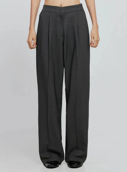 high-waist-tailored-pants-in507 / Dark gray