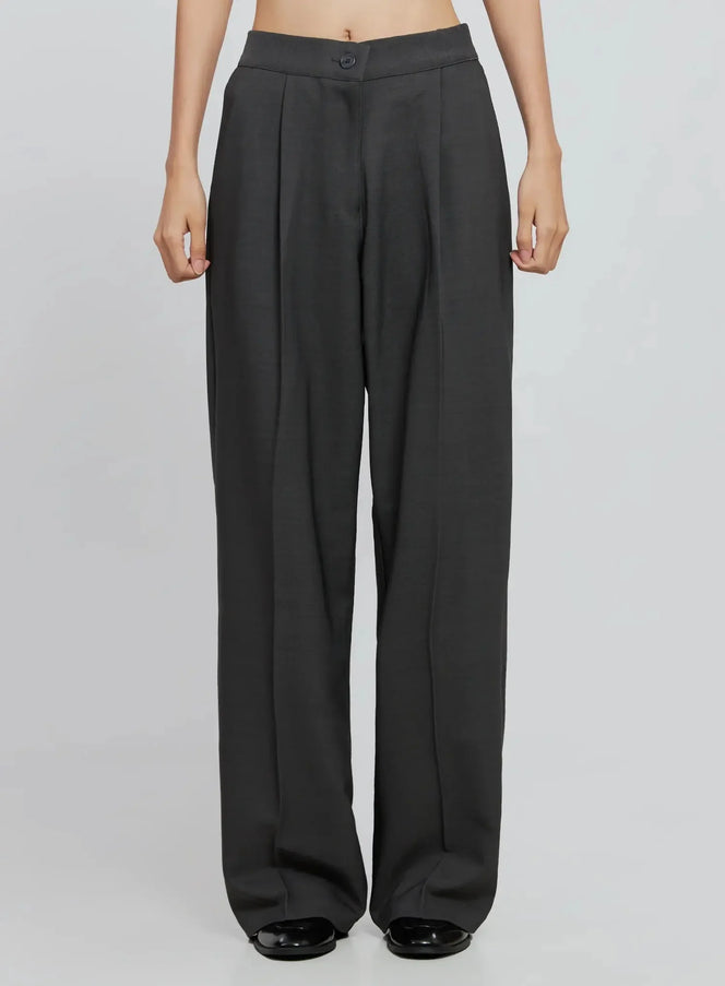 high-waist-tailored-pants-in507 / Dark gray