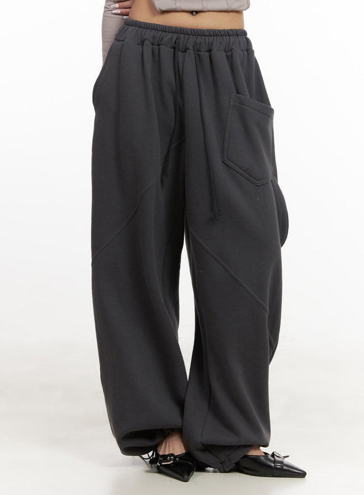 wide-fit-cargo-sweatpants-cj507 / Dark gray