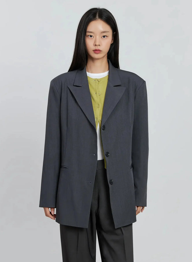 oversized-classic-blazer-in507 / Dark gray